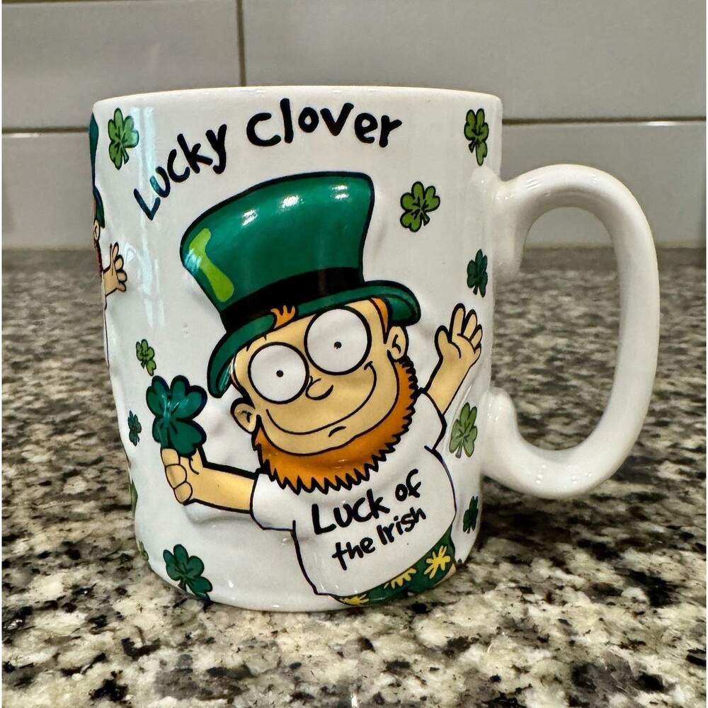 Shamrock Gift Co. Looney Leprechauns “Luck of the Irish”/“Lucky Clover” Mug Cup